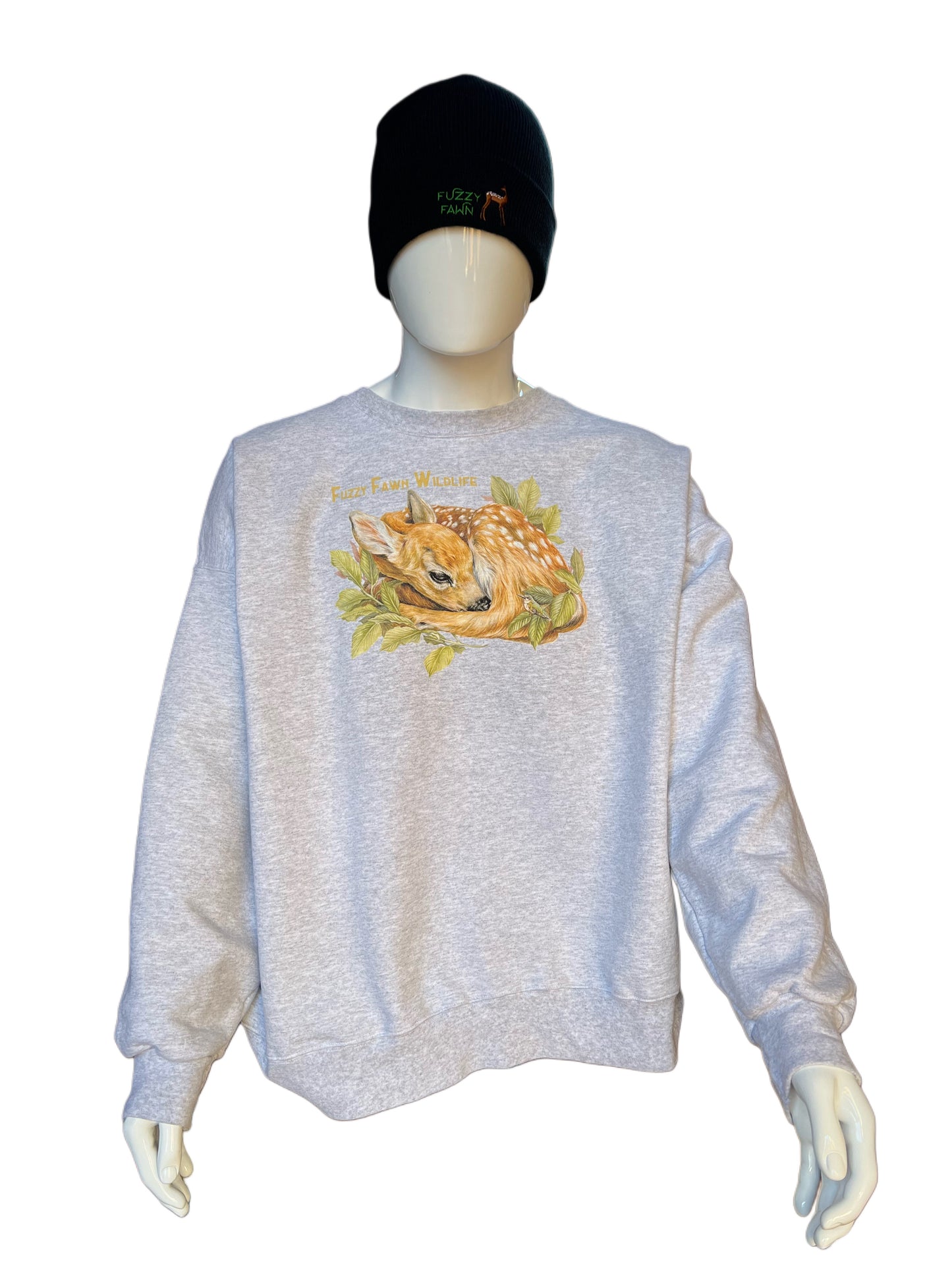 Fuzzy Fawn Heather Grey Sweatshirt